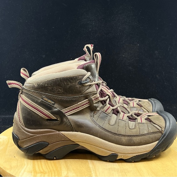 KEEN Dry Waterproof Boots Wmns Size 9.5 Brown Leather Hiking Outdoor - Picture 5 of 10